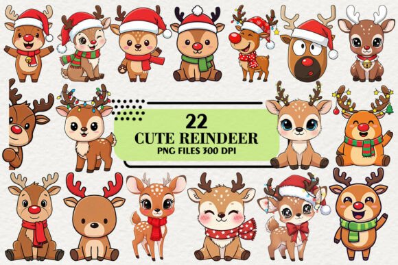 Download Cute Christmas Reindeer Clipart - Deer clipart Collection